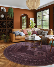 Vintage Washable Soft & Stain Resistant Area Rug Carpets Red Burgundy