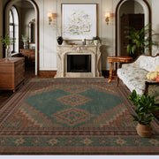 Vintage Washable Soft & Stain Resistant Area Rug Carpets Light Brown Tan