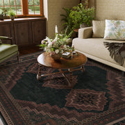 Vintage Washable Soft & Stain Resistant Area Rug Carpets Dark Brown