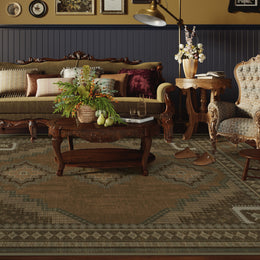 Vintage Area Rug Abstract Washable Non-Slip Soft & Stain Resistant Area Rug Brown Gray