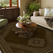 Vintage Washable Soft & Stain Resistant Area Rug Carpets Brown Yellow