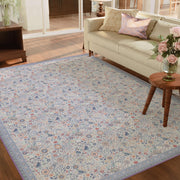 Floral Non-Slip Vintage Washable Soft & Stain Resistant Area Rug Indoor Purple