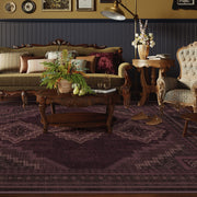 Vintage Washable Soft & Stain Resistant Area Rug Carpets Red Burgundy