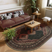 Vintage Washable Soft & Stain Resistant Area Rug Carpets Dark Brown