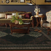 Vintage Washable Soft & Stain Resistant Area Rug Carpets Black Brown