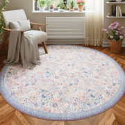 Floral Non-Slip Vintage Washable Soft & Stain Resistant Area Rug Indoor Purple