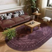 Vintage Washable Soft & Stain Resistant Area Rug Carpets Red Burgundy