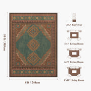 Vintage Washable Soft & Stain Resistant Area Rug Carpets Light Brown Tan