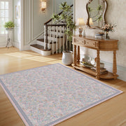 Floral Non-Slip Vintage Washable Colorful Soft & Stain Resistant Area Rug Pink