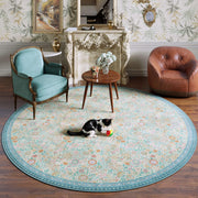Floral Non-Slip Vintage Washable Soft & Stain Resistant Area Rug green Blue