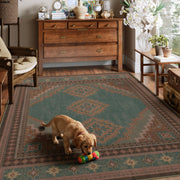 Vintage Washable Soft & Stain Resistant Area Rug Carpets Light Brown Tan