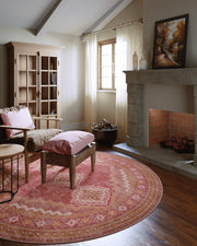 Vintage Washable Soft & Stain Resistant Area Rug Carpets Pink Red