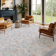 Floral Non-Slip Vintage Washable Colorful Soft & Stain Resistant Area Rug Pink