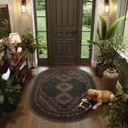 Vintage Washable Soft & Stain Resistant Area Rug Carpets Dark Brown
