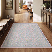 Floral Non-Slip Vintage Washable Colorful Soft & Stain Resistant Area Rug Pink