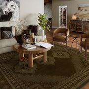 Vintage Washable Soft & Stain Resistant Area Rug Carpets Brown Yellow