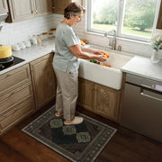 Vintage Washable Soft & Stain Resistant Area Rug Carpets Black Brown