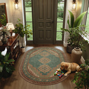 Vintage Washable Soft & Stain Resistant Area Rug Carpets Light Brown Tan