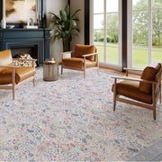 Floral Non-Slip Vintage Washable Soft & Stain Resistant Area Rug Indoor Purple