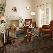 Vintage Washable Soft & Stain Resistant Area Rug Carpets Light Brown Tan