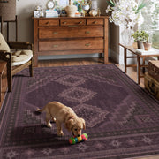 Vintage Washable Soft & Stain Resistant Area Rug Carpets Red Burgundy