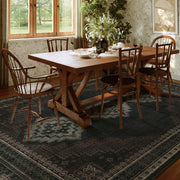 Vintage Washable Soft & Stain Resistant Area Rug Carpets Black Brown