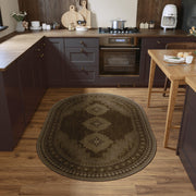 Vintage Washable Soft & Stain Resistant Area Rug Carpets Brown Yellow