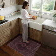 Vintage Washable Soft & Stain Resistant Area Rug Carpets Red Burgundy