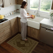 Vintage Washable Soft & Stain Resistant Area Rug Carpets Brown Yellow