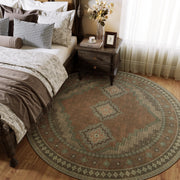 Vintage Area Rug Abstract Washable Non-Slip Soft & Stain Resistant Area Rug Brown Gray