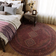 Vintage Washable Soft & Stain Resistant Area Rug Carpets Crimson Red