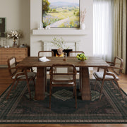 Vintage Washable Soft & Stain Resistant Area Rug Carpets Black Brown