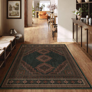 Vintage Washable Soft & Stain Resistant Area Rug Carpets Dark Brown