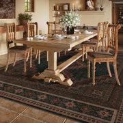 Vintage Washable Soft & Stain Resistant Area Rug Carpets Dark Brown