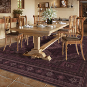 Vintage Washable Soft & Stain Resistant Area Rug Carpets Red Burgundy