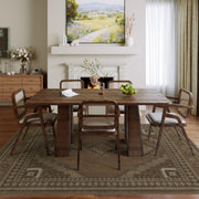 Vintage Area Rug Abstract Washable Non-Slip Soft & Stain Resistant Area Rug Brown Gray