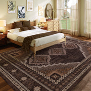 Vintage Washable Carpets Soft & Stain Resistant area Rug Brown White Gray