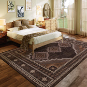 Vintage Washable Carpets Soft & Stain Resistant area Rug Brown White Gray