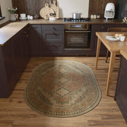 Vintage Area Rug Abstract Washable Non-Slip Soft & Stain Resistant Area Rug Brown Gray