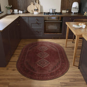 Vintage Washable Soft & Stain Resistant Area Rug Carpets Crimson Red