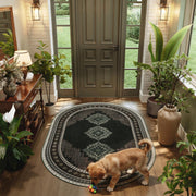 Vintage Washable Soft & Stain Resistant Area Rug Carpets Black Brown