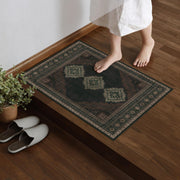Vintage Washable Soft & Stain Resistant Area Rug Carpets Black Brown