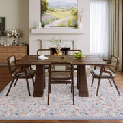 Floral Non-Slip Vintage Washable Soft & Stain Resistant Area Rug Indoor Purple