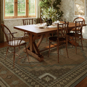 Vintage Area Rug Abstract Washable Non-Slip Soft & Stain Resistant Area Rug Brown Gray