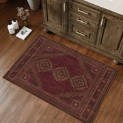 Vintage Washable Soft & Stain Resistant Area Rug Carpets Crimson Red