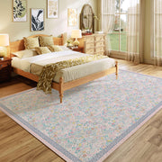 Floral Non-Slip Vintage Washable Colorful Soft & Stain Resistant Area Rug Pink