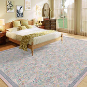 Floral Non-Slip Vintage Washable Colorful Soft & Stain Resistant Area Rug Pink