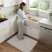 Floral Soft & Stain Resistant Non-Slip Vintage Washable Area Rug Indoor Beige Gray