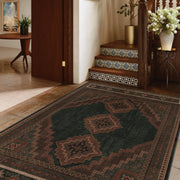 Vintage Washable Soft & Stain Resistant Area Rug Carpets Dark Brown