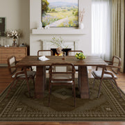 Vintage Washable Soft & Stain Resistant Area Rug Carpets Brown Yellow